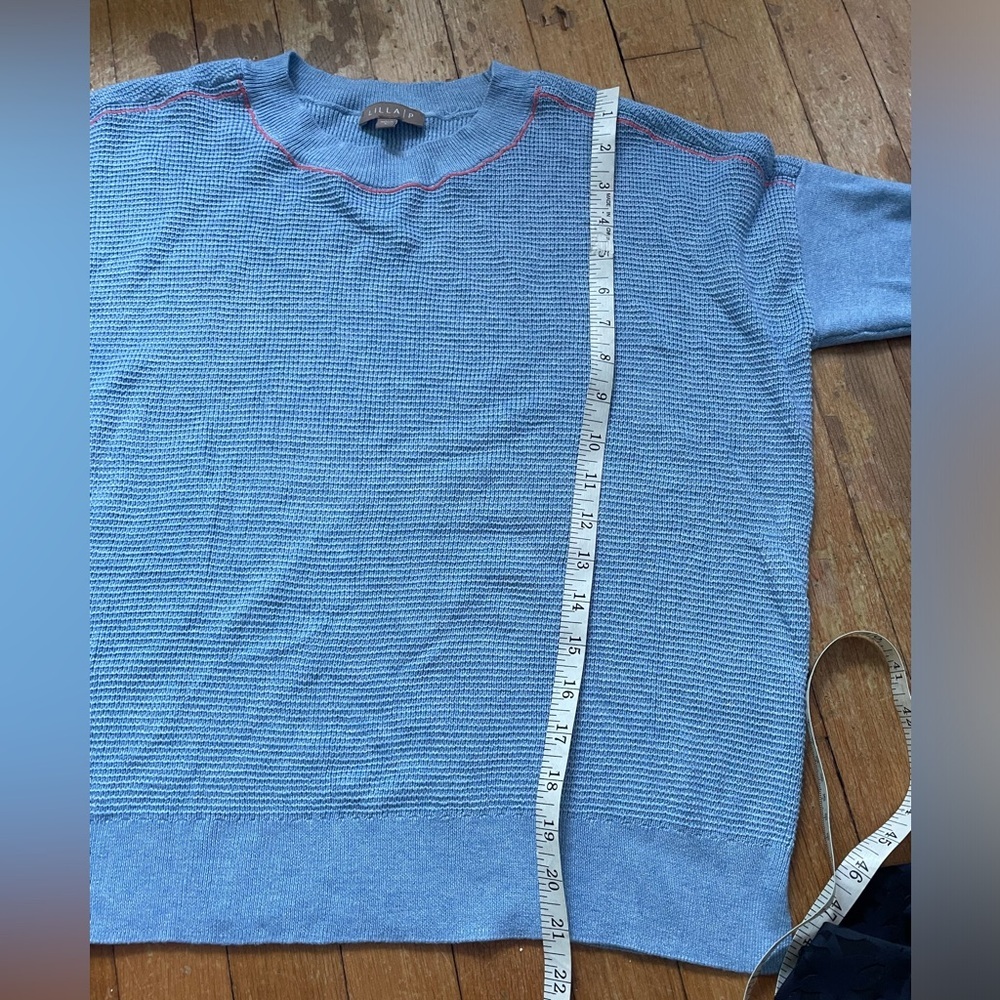 Lilla P sweater tee shirt size S modal cotton blend slouchy contrast stitching - Picture 7 of 7